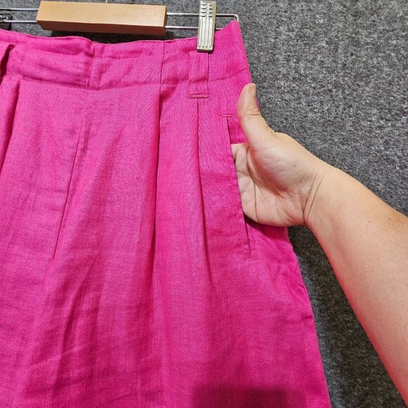 Vtg 90s Fuchsia Pink Trouser Shorts sz 4 High Waist Pleated Preppy Barbiecore - Picture 10 of 16